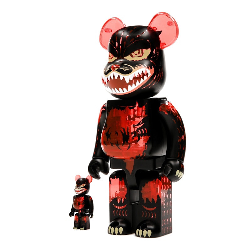 Bearbrick Godzilla VS Destoroyah version Godzilla (Meltdown) 100% & 400% Set Clear Orange Ver.