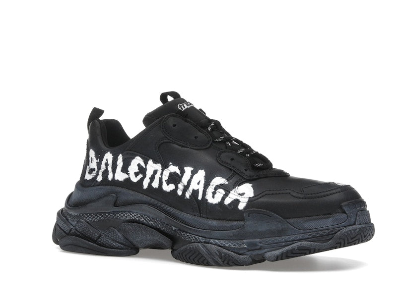 Balenciaga Triple S Black White Graffiti