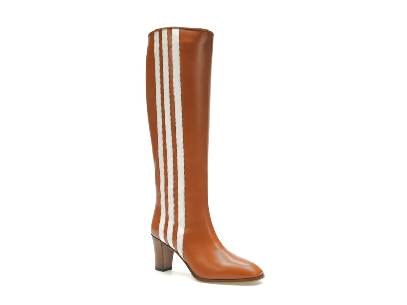 adidas x Gucci 73mm Knee-High Boots Cognac Leather