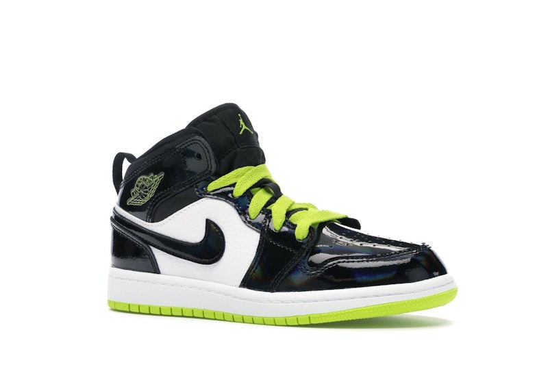 Jordan 1 Mid Black Cyber Mystic Green (PS)
