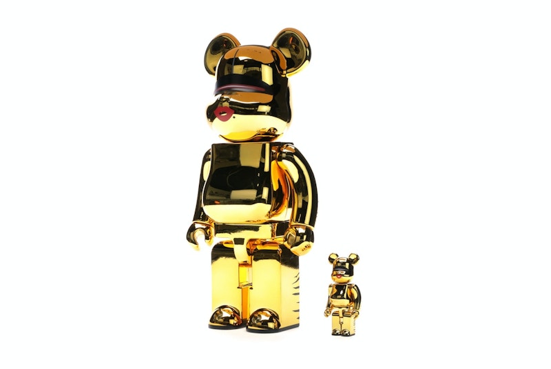 Bearbrick x Tyga x Hajime Sorayama 100% & 400% Set Gold