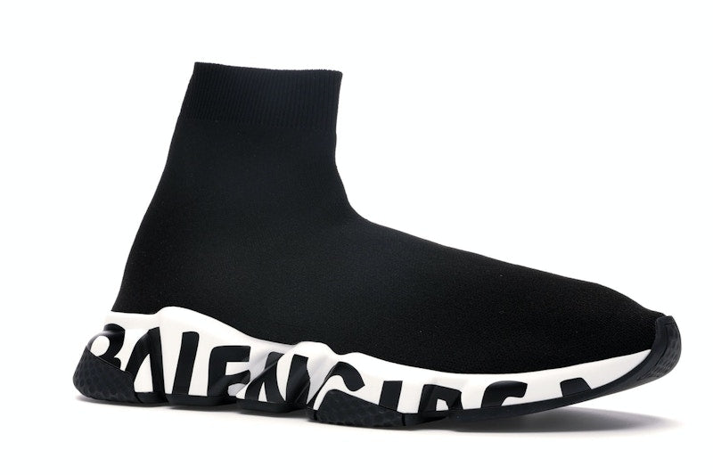 Balenciaga Speed Graffiti Trainers Black White