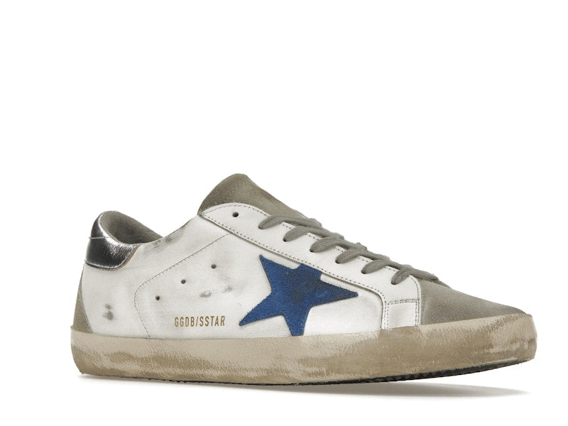 Golden Goose Super-Star White Elecctric Blue Silver
