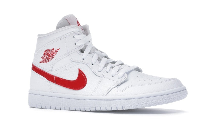 Jordan 1 Mid White University Red (Women's)