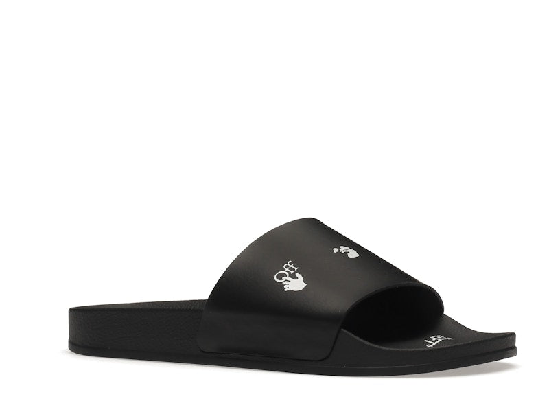 OFF-WHITE Drowning Man Logo Slides Black White FW21