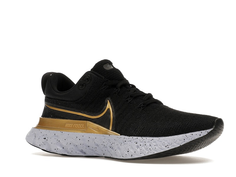 Nike React Infinity Run Flyknit 2 Black Metallic Gold (Women's)
