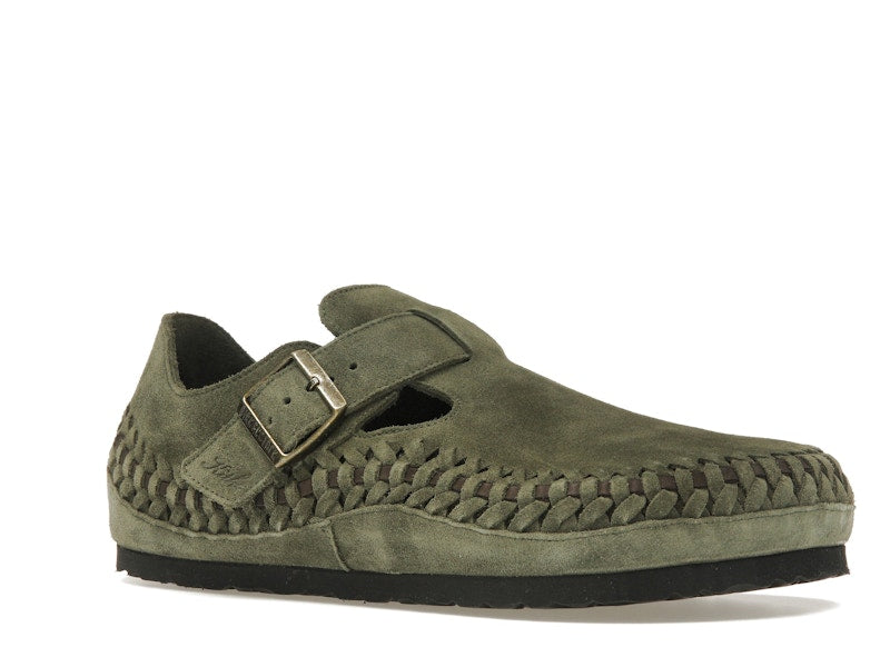 Birkenstock London Braided Shearling Kith Olive Night
