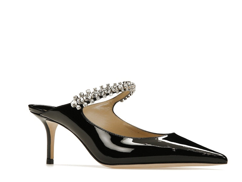 Jimmy Choo Bing 65mm Heeled Mule Black Patent Leather