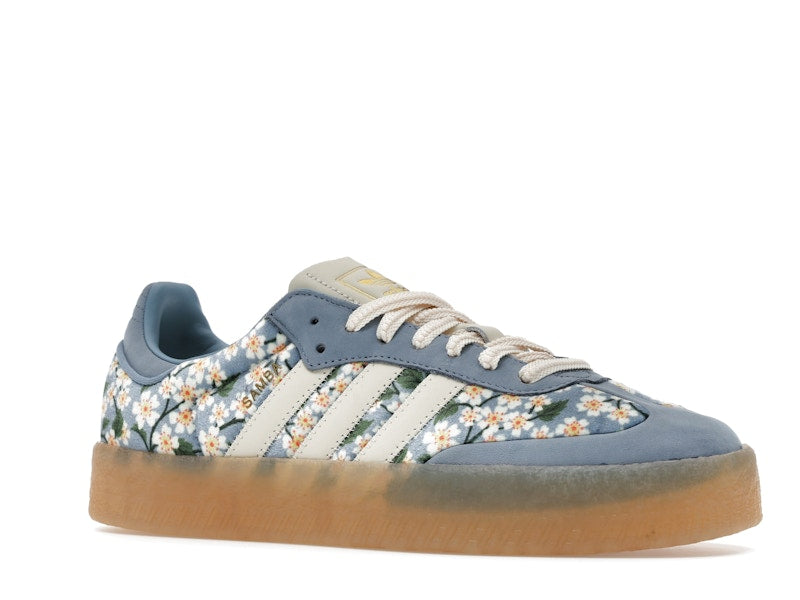 adidas Sambae Liberty London Floral Embroidery Blue Cream White (Women's)