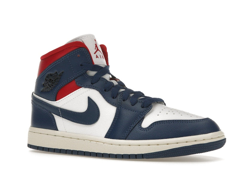 Jordan 1 Mid French Blue Gym Red (Women's)