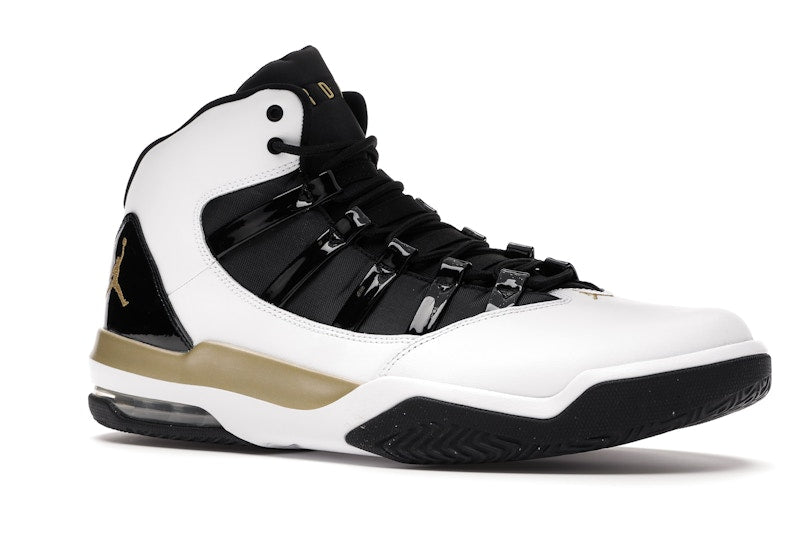 Jordan Max Aura White Metallic Gold Black