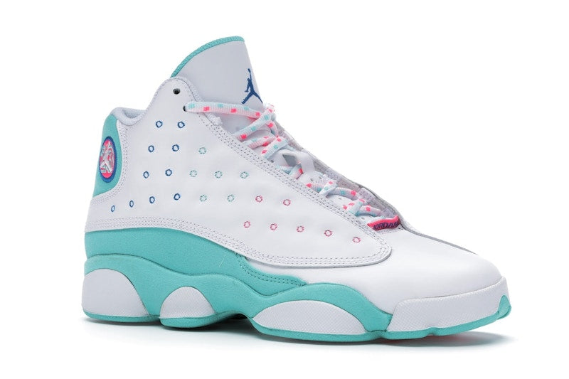 Jordan 13 Retro White Soar Green Pink (GS)