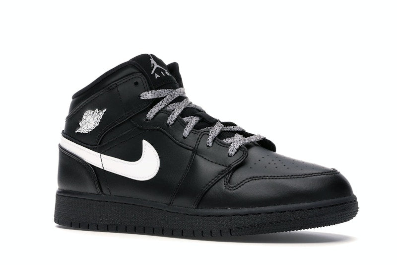 Jordan 1 Mid Black White Speckle (GS)