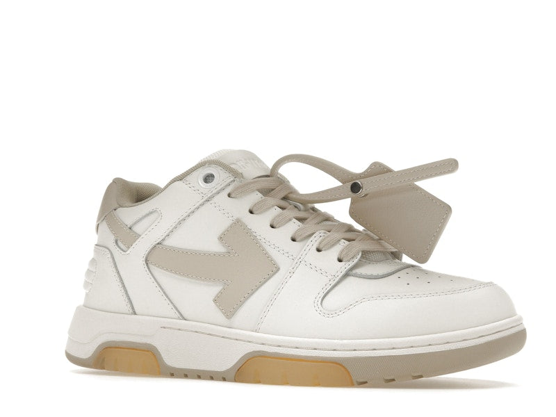 OFF-WHITE Out Of Office OOO Low Tops White Beige