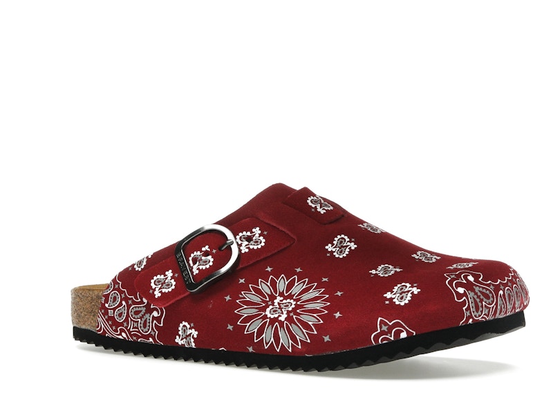 Bravest Studios Suede Paisley Clogs Burgundy