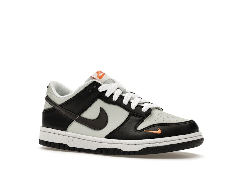 Nike Dunk Low Black Bright Mandarin Mini Swoosh (GS)