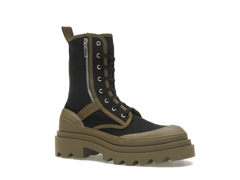 Bottega Veneta Lace-Up Boots Black Green