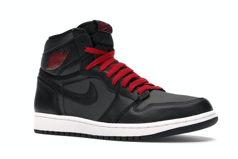 Jordan 1 Retro High Black Satin Gym Red