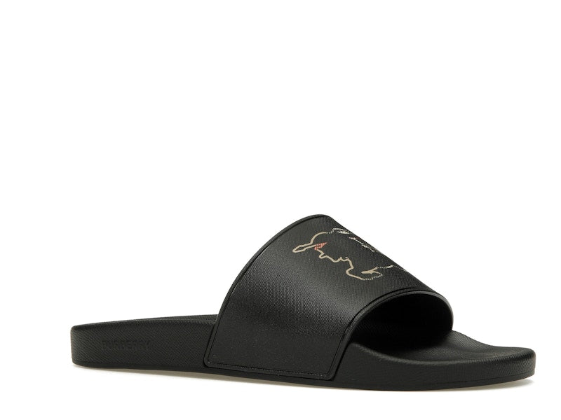 Burberry Check EKD Motif Slide Black