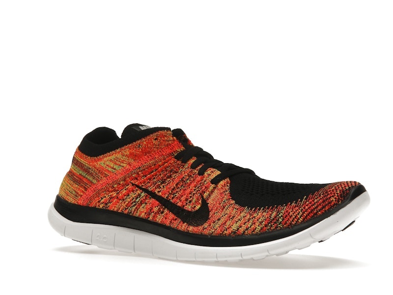 Nike Free Flyknit 4.0 Black Volt Bright Crimson