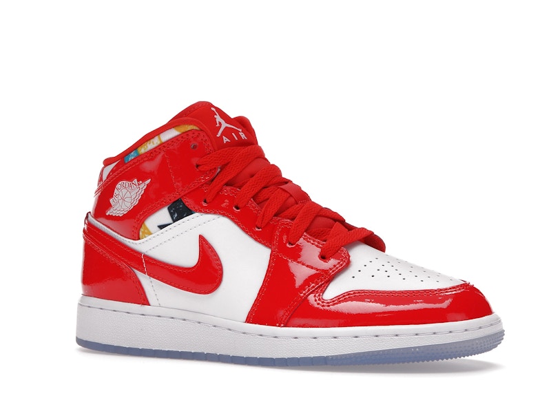 Jordan 1 Mid Barcelona Sweater Red Patent (GS)
