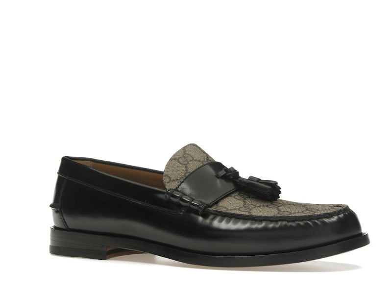 Gucci Tassel GG Canvas Loafers Black Ebony