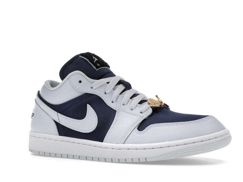 Jordan 1 Low SE Football Grey White Gym Red Midnight Navy (Women's)