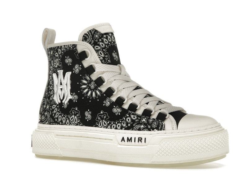 AMIRI Bandana Court Hi-top Sneaker Black White (Women's)