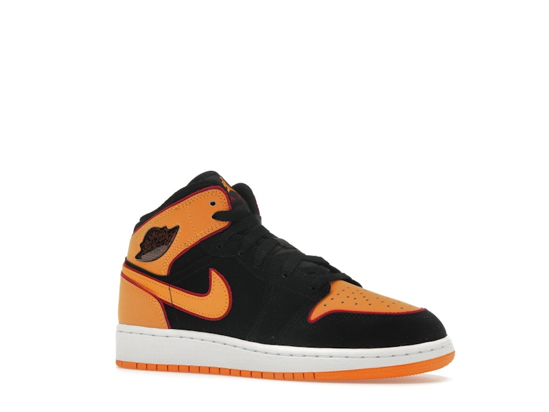 Jordan 1 Mid SE Black Vivid Orange (GS)