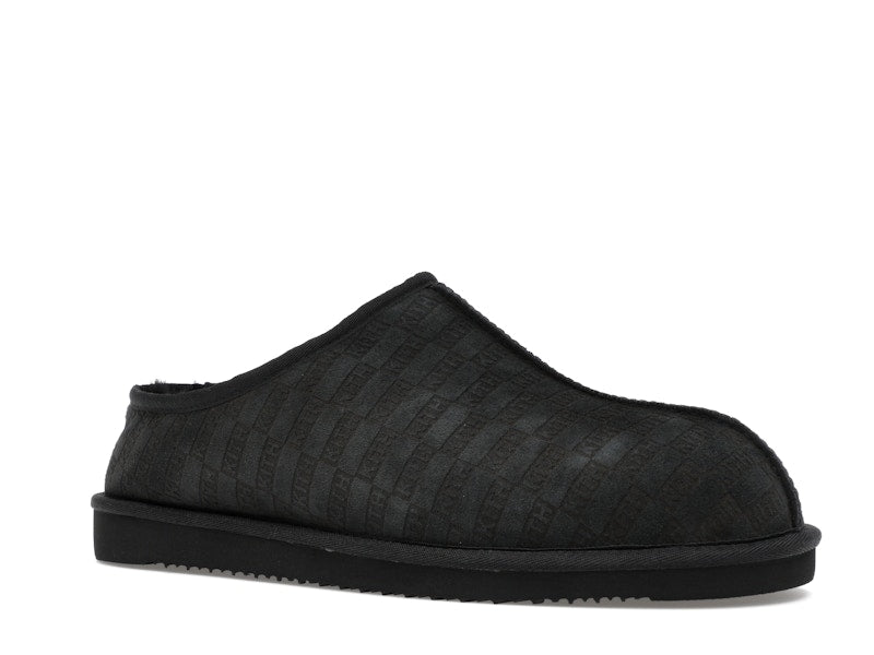Kith Kithmas Monogram Shearling Slippers Black