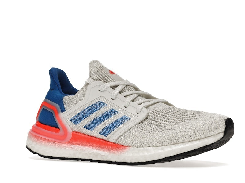 adidas Ultra Boost 20 White Glory Blue Solar Red