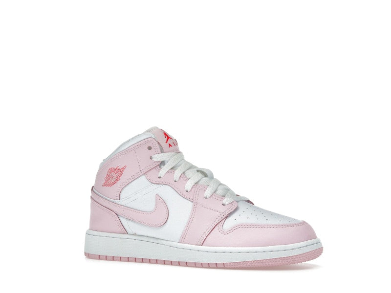 Jordan 1 Mid Pink Foam Fire Red (GS)