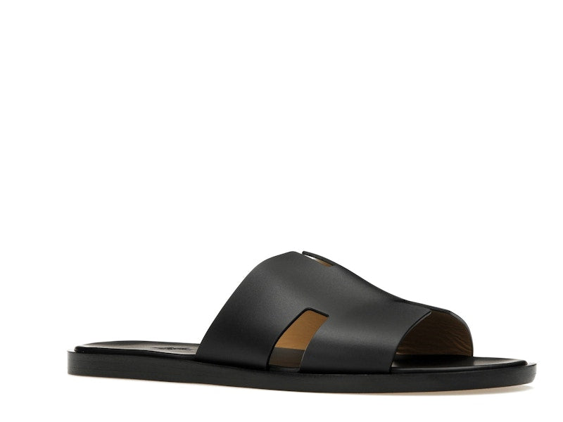 Hermes Izmir Sandal Noir Smooth Calfskin Leather