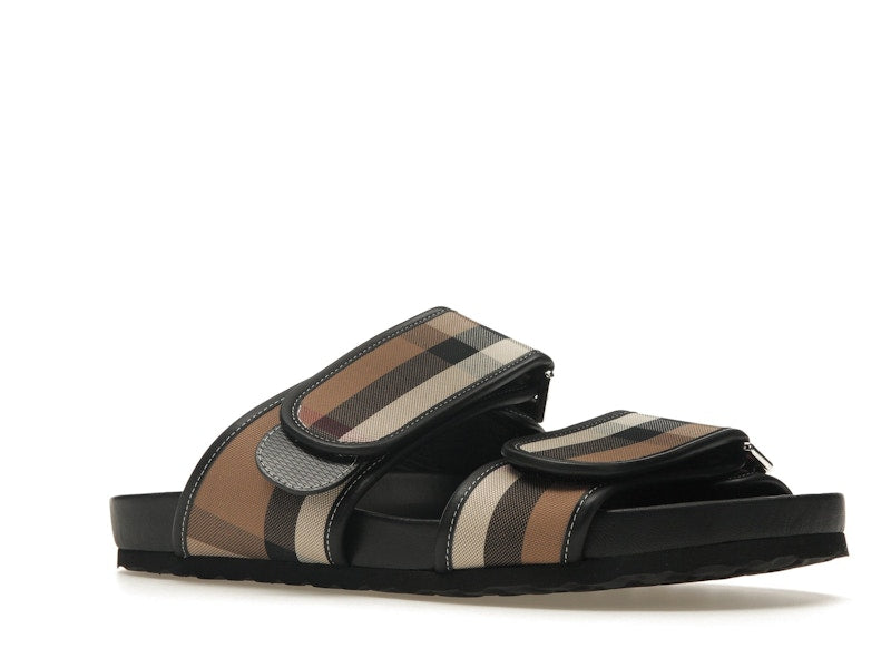 Burberry Check Sandals Birch Brown Black