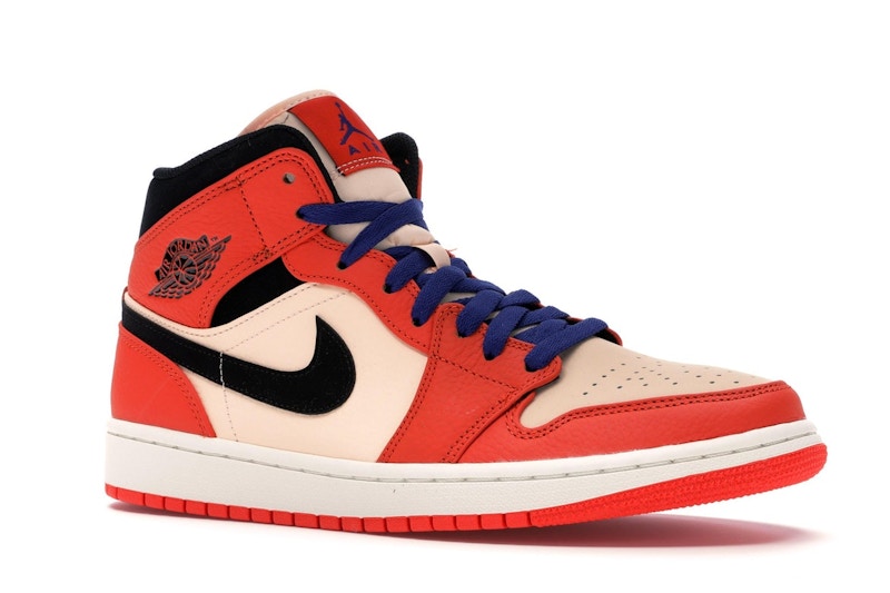 Jordan 1 Mid Team Orange Black