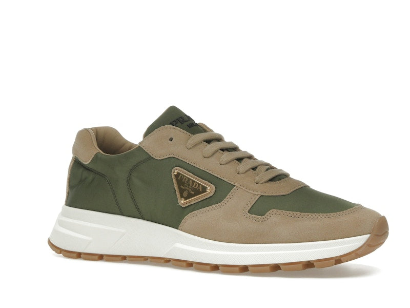 Prada PRAX 01 Sneakers Re-Nylon Brushed Leather Ecru Military
