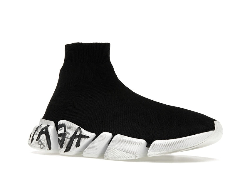 Balenciaga Speed 2.0 Graffiti Recycled Knit Black (Women's)