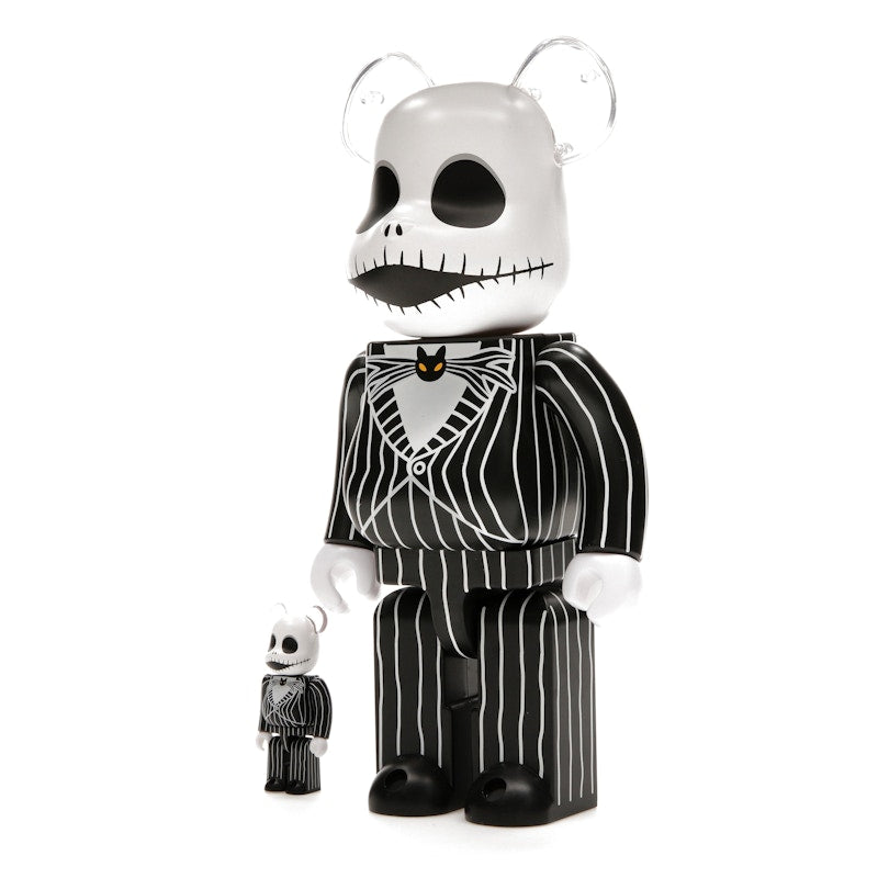 Bearbrick x Disney Tim Burton's The Nightmare Before Christmas Jack Skellington 100% & 400% Set