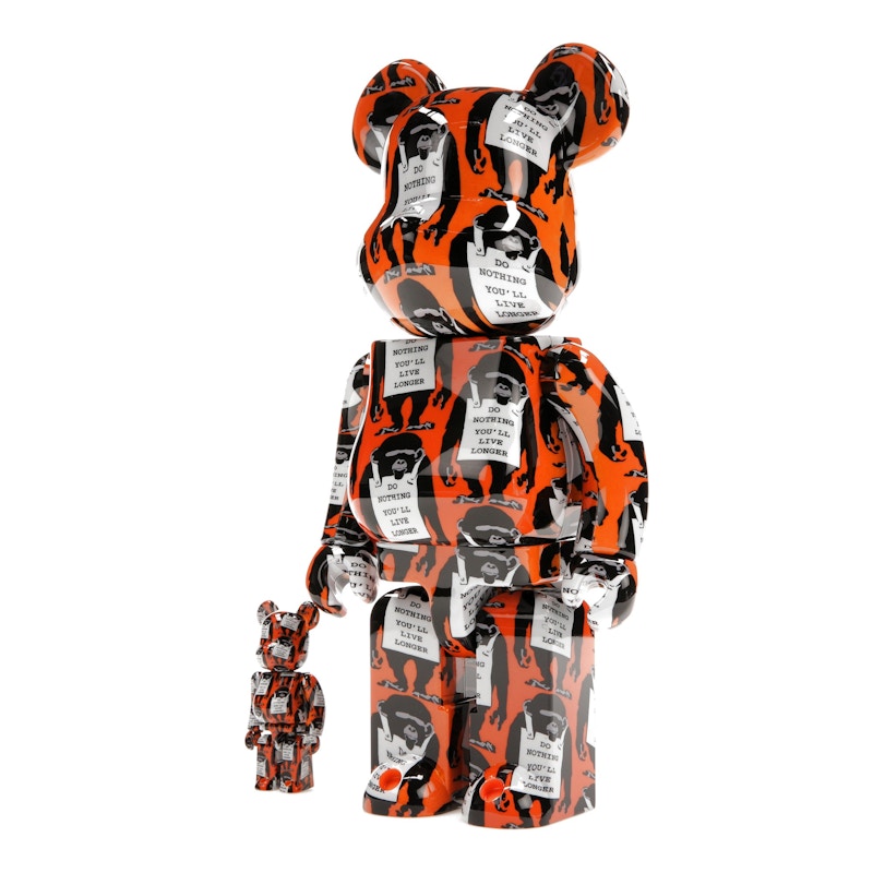Bearbrick Monkey Sign 100% & 400% Set Orange
