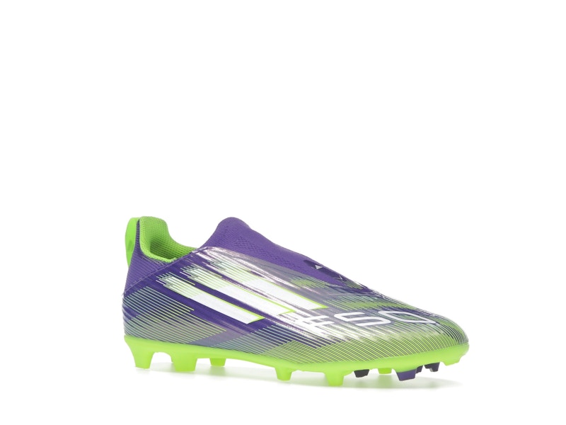 adidas F50 League Laceless FG/MG Purple Rush Cloud White Lucid Lemon (GS)