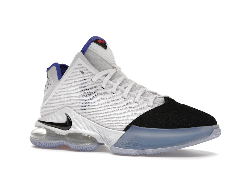 Nike LeBron 19 Low White Medium Blue Siren Red Black