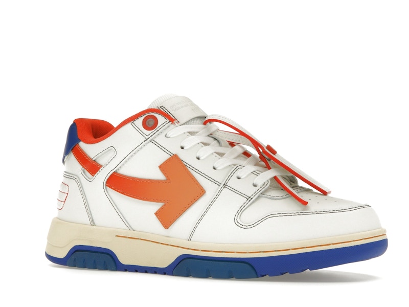 OFF-WHITE Out Of Office OOO Low Tops White Orange Blue Contrast Stitching