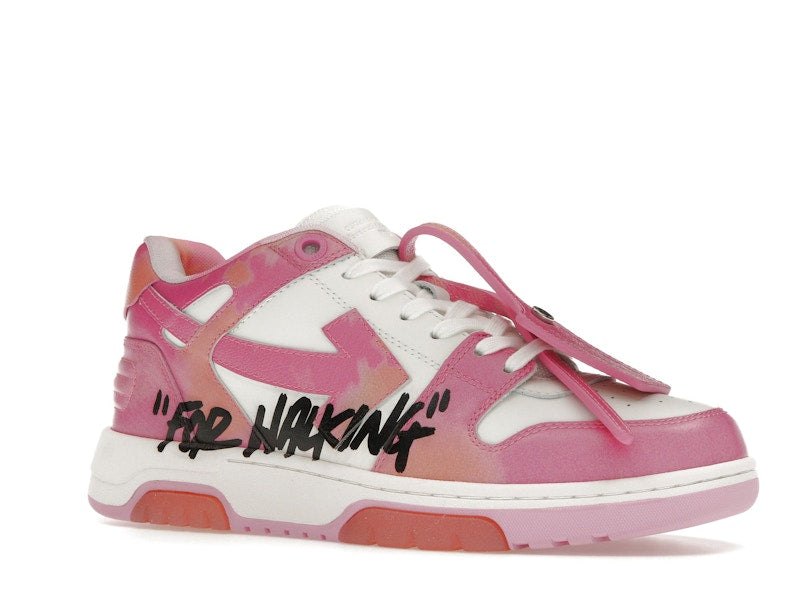 OFF-WHITE Out Of Office OOO "For Walking" Low Tops Pink Tie Dye