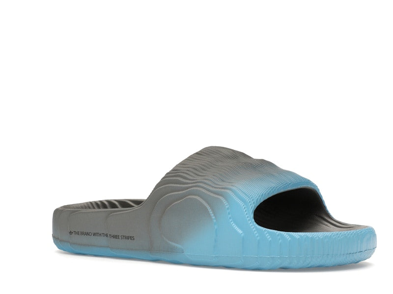 adidas Adilette 22 Slides Grey Semi Blue Burst Mel Core Black