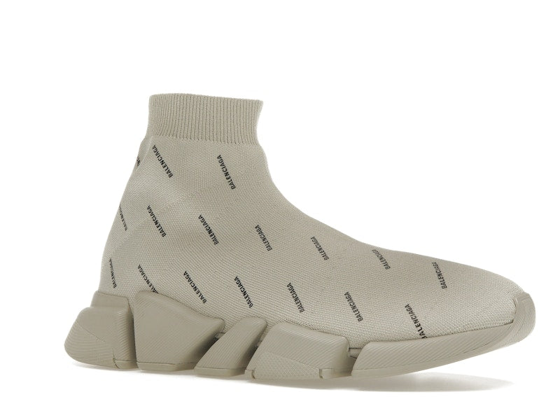 Balenciaga All Over Logo Speed 2.0 Beige