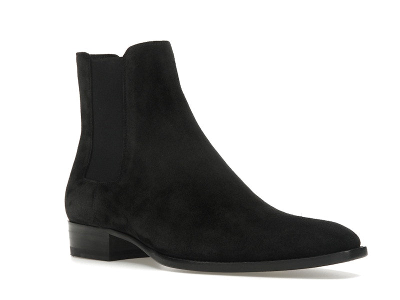 Saint Laurent Wyatt Chelsea Boot Black Suede