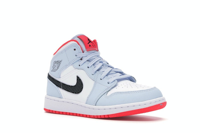 Jordan 1 Mid Half Blue Polka Dot Swoosh (GS)