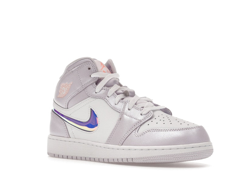 Jordan 1 Mid SE Barely Grape Iridescent Swoosh (GS)