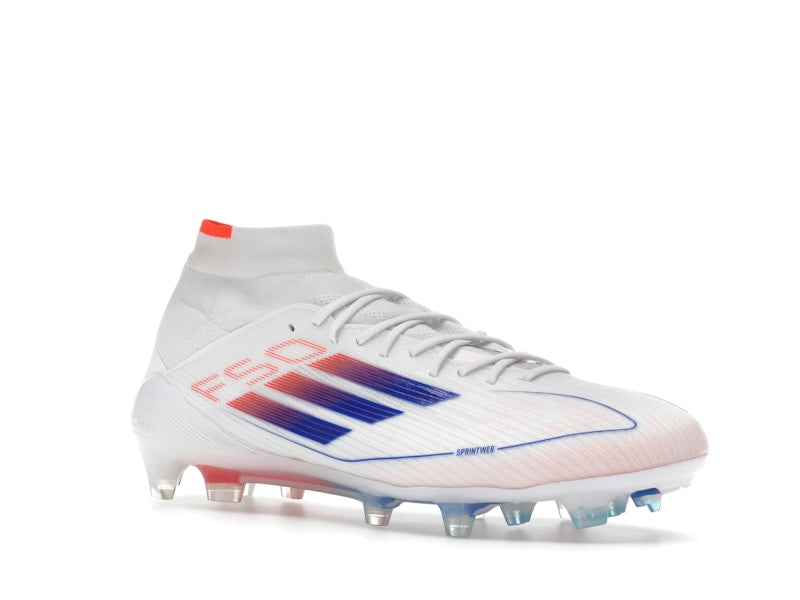 adidas F50 Elite Mid FG Cloud White Lucid Blue Solar Red (Women's)