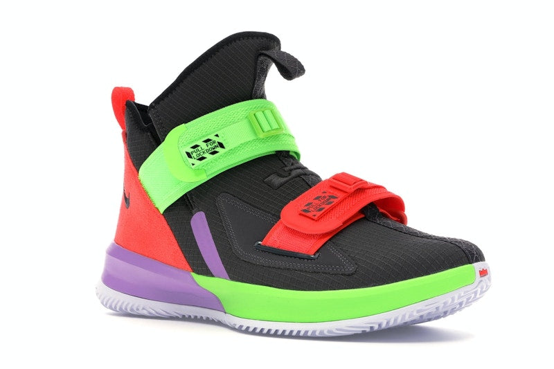 Nike LeBron Soldier 13 Thunder Grey Bright Crimson Electric Green